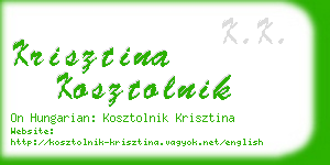 krisztina kosztolnik business card